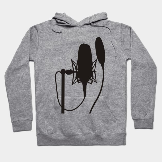 Studio Microphone Silhouette Hoodie by sifis